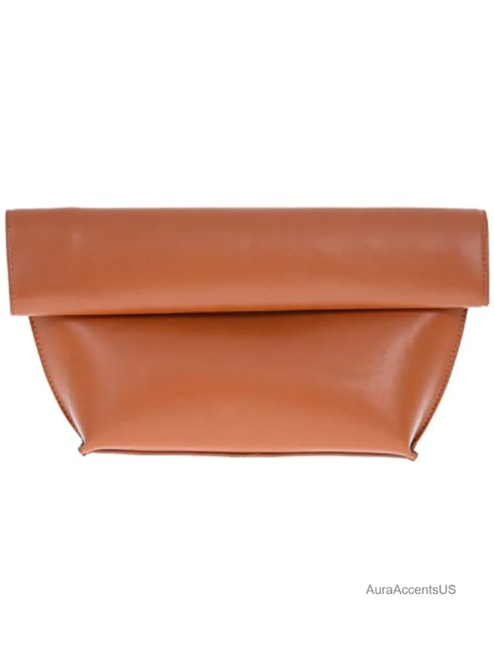 Faux Leather Oversize Foldover Clutch with Crossbody Chain
